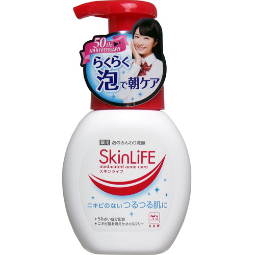 牛乳石鹸 スキンライフ 薬用泡のふんわり洗顔 ポンプ付  200ml