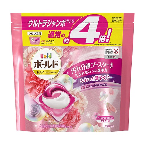 P&G ボールド ジェルボール3D 癒しのプレミアムブロッサムの香り つめかえ用 ウルトラジャンボ 63個 (4)
