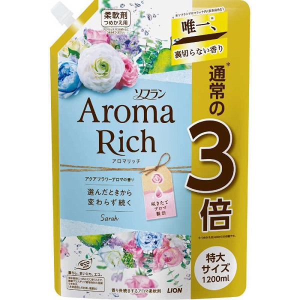 ライオン ソフランアロマリッチ サラ 詰替用 特大 1200ml (6)