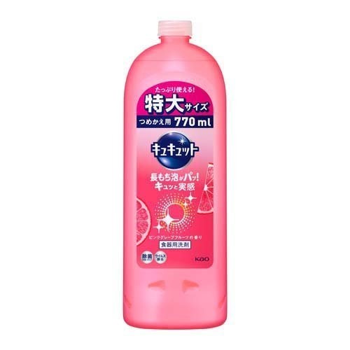 花王 キュキュット ピンクグレープフルーツ 詰替大 770ml (12)