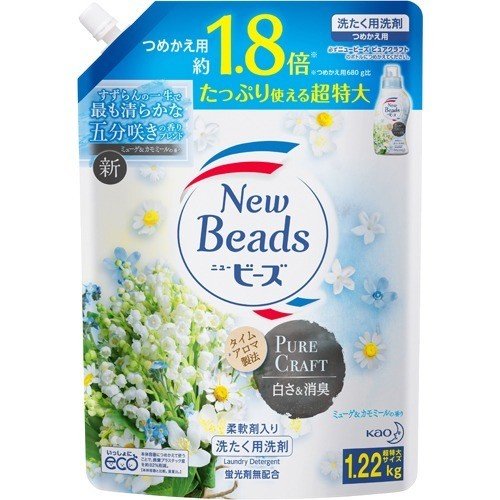 花王 ニュービーズジェル ピュアクラフト ミューゲ＆カモミール 詰替特大 1220g (6)